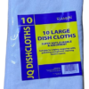 Ramon Large White JQ Dishcloths Pack of 10 | Heavy Duty Cleaning Cloths