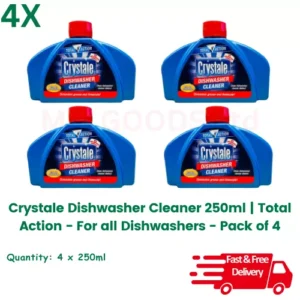 Crystale Dishwasher Cleaner 250ml | Total Action For all dishwashers - Pack of 4
