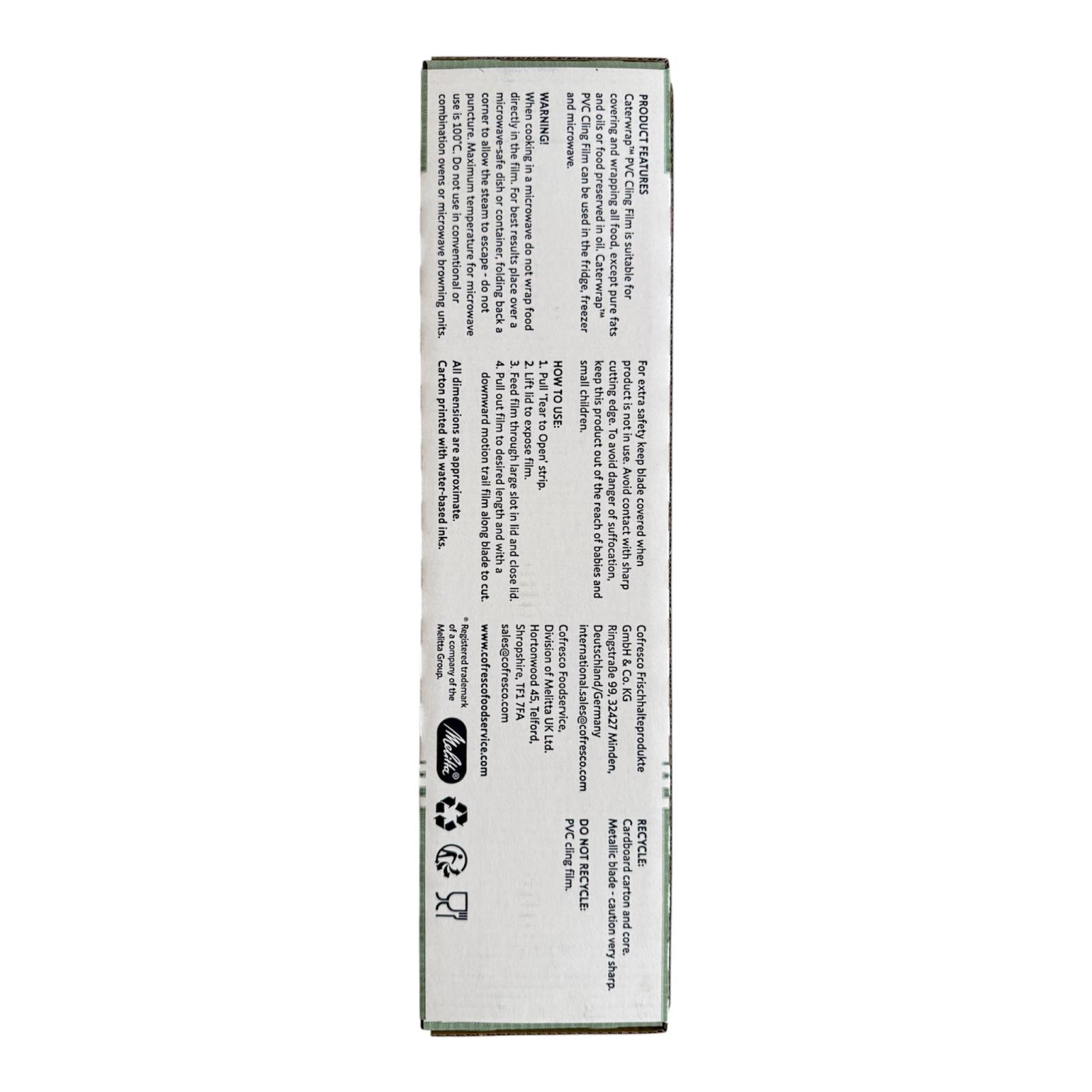 Caterwrap PVC cling film roll with serrated cutter box
