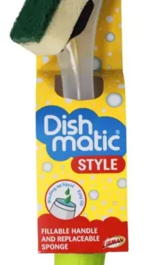 Dishmatic Fillable Handle with sponge head, Green single pack