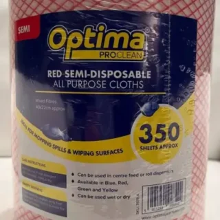 All Purpose Cloth Lightweight Roll 22 x 40 cm Red 350 sheets | Ramon Hygiene