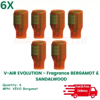 Vectair V-Air Solid Evolution Freshener Bergamot & Sandalwood (Pack of 6)