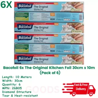 Bacofoil Original Kitchen 30cm x 10m - Diamond Structure - Pack of 6