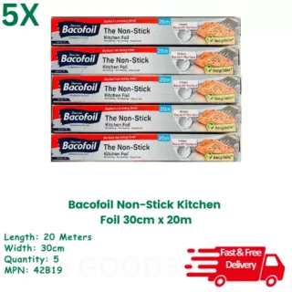 Bacofoil Non-Stick Kitchen Foil 30cm x 20m (Pack of 5) - Ideal for Roasting