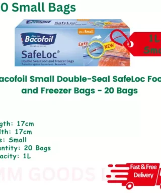 Bacofoil 20x Small Double-Seal SafeLoc Food and Freezer Bags size 17cm x 17cm