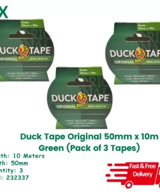 Duck Tape Original 50mm x 10m Green 232337 - Pack of 3 Tapes