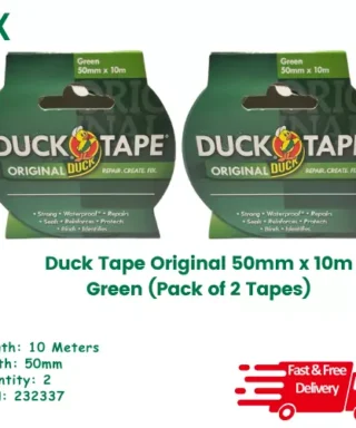 Duck Tape Original 50mm x 10m Green 232337 - Pack of 2 Tapes