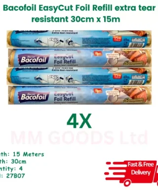 Bacofoil 4x Easycut Foil Refill extra tear resistant 30cm x 15m (Pack of 4)