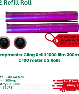 Wrapmaster 1000 Clingfilm Refill Kitchen Restaurant 30cm x 100M - 2x Refill
