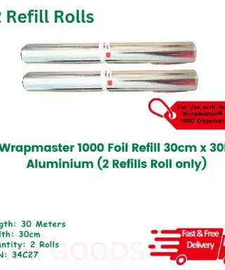 Wrapmaster 1000 Foil Refill 30cm x 30M - Aluminium Pack of 2 Foil - C3427