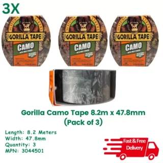 Gorilla Camo Tape 8m x 48mm - Matt finish mossy Oak - Pack of 3