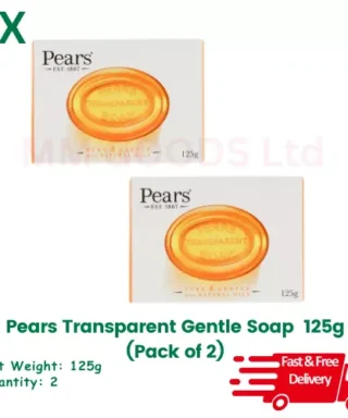Pears Soap Transparent Amber Bar Gentle Care 125g - Pack of 2