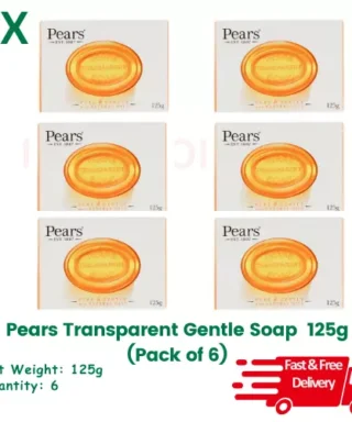 Pears Soap Transparent Amber Bar Gentle Care 125g - Pack of 6