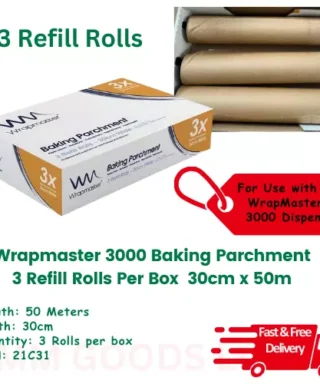 • Wrapmaster 3000 Baking Parchment Refill 30cm x 50m Pack of 3
