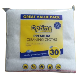 OPTIMA PROCLEAN large white dishcloths 30 pack in branded retail packaging.