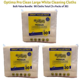 Optima Pro Clean Large White Cleaning Cloths 90 Pack Super Absorbent