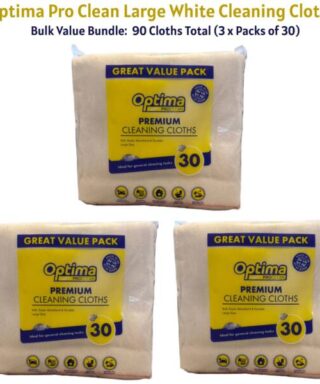Optima Pro Clean Large White Cleaning Cloths 90 Pack Super Absorbent