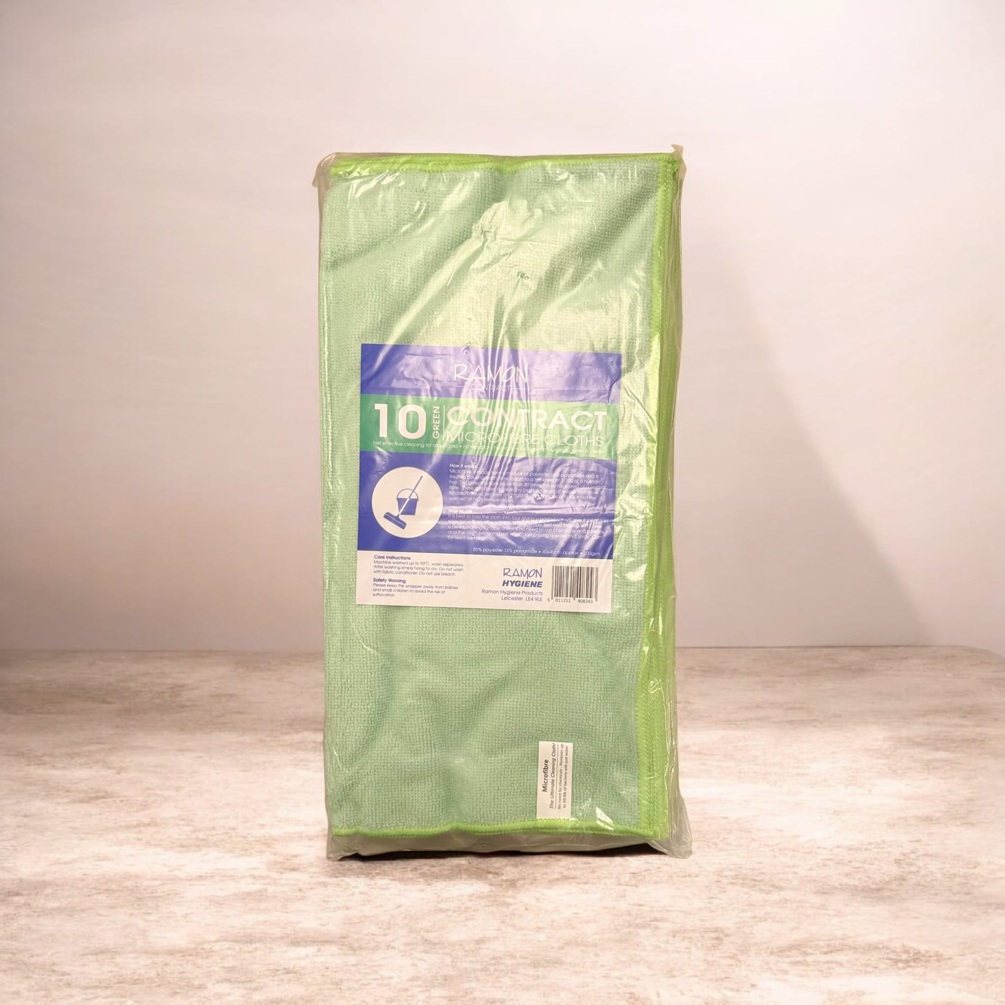 Ramon Contract Green Microfibre Cleaning Cloth