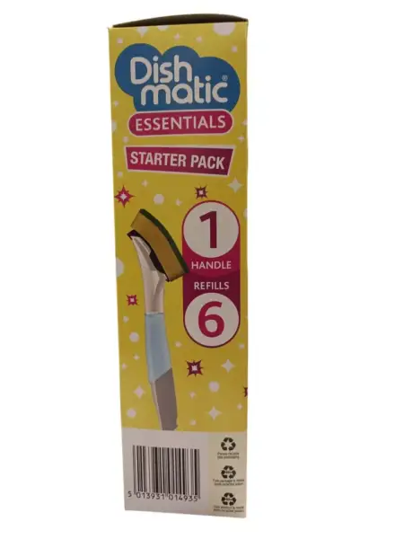 DishMatic value pack 1x Refillable Washing Up Liquid Dispenser Handle 6 heads - Image 3