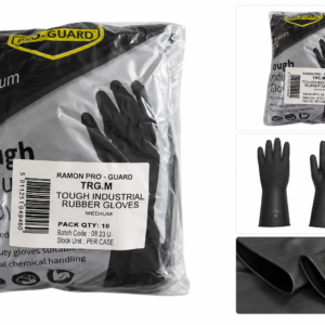 Ramon ProGuard heavy duty rubber gloves medium pack of 10 pairs for professional cleaning.