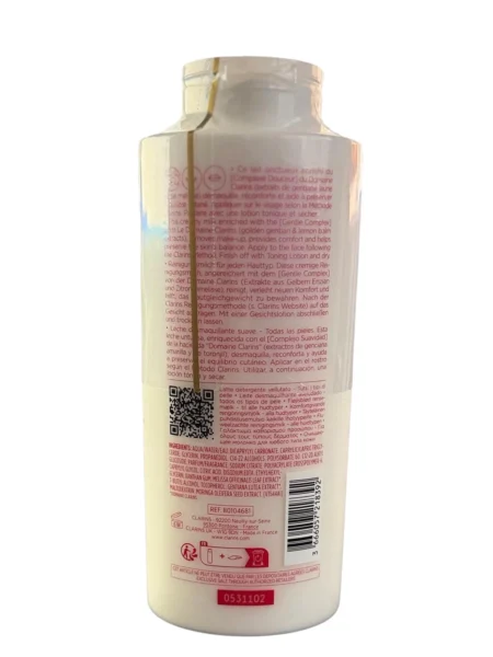 Clarins Velvet Cleansing Milk 400ml Ingredients and Directions