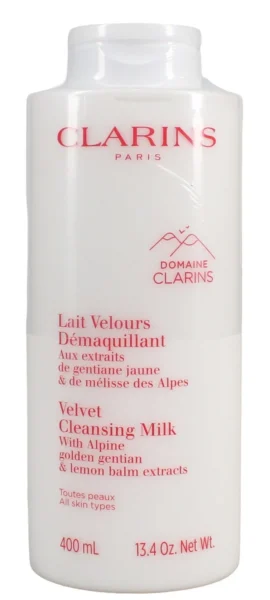 Clarins Velvet Cleansing Milk 400ml Face Eye and Lip Makeup Remover