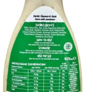 The Skinny Food Co Garlic & Herb 425 ml, Pack of 2, Virtually Zero, VEGAN - Image 3