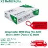 Wrapmaster 3000 Cling Film Refill 30cm x 300m (Pack of 3) 31C80