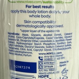 NIVEA Lavender & Hydration Body Lotion 400ml for Dry Skin rear view